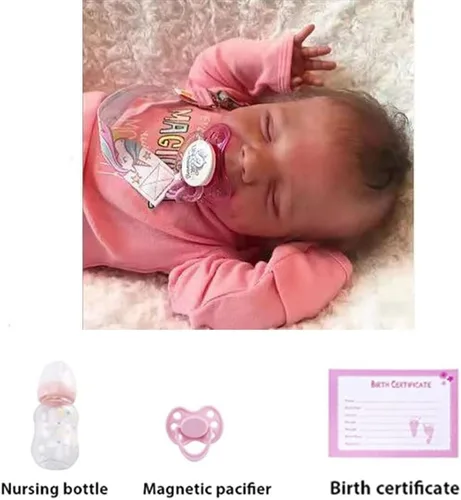 Miniatura 2 de Muñecas Reborn Baby Girl, 18 pulgadas realistas recién nacidas muñecas durmiendo con vinilo de silicona suave de cuerpo completo, muñecas de bebé