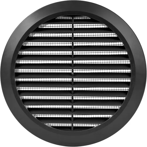 Vent Systems 6 pulgadas - Negro - Cubierta de ventilación Soffit - Rejilla de ventilación redonda - Cubierta de parrilla - Pantalla de insectos