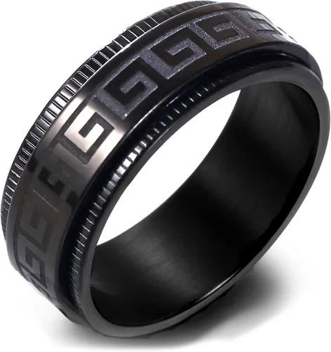 Miniatura 7 de Anillo giratorio giratorio de acero inoxidable 316L de 0.316 pulgadas para hombres y mujeres, cadena para aliviar la ansiedad, llave griega, runas