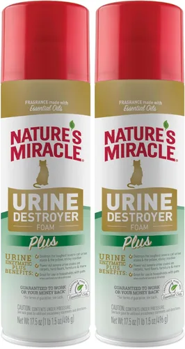 Miniatura 4 de Nature's Miracle Destructor de orina Plus para gatos, fórmula enzimática para manchas graves de orina de gatos, 17.5 onzas