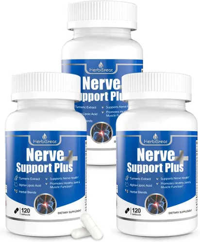 Miniatura 11 de Nerve Support Plus, suplemento nervioso alfa-lipoico, extracto de cúrcuma ácida, B12, vitaminas y mezcla de hierbas para fortalecer la salud