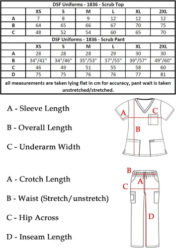 Miniatura 3 de DSF Medical Uniform Scrub Set Top y Cargo Pants 1836 Unisex Estilo Clásico