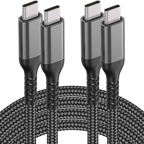 Miniatura 11 de Cables USB C a USB C de 60 W (paquete de 2 de 6.6 pies), cable tipo C a tipo C, cable de carga rápida compatible con iPhone 15, MacBook Pro/Air