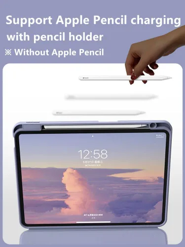 Miniatura 8 de Funda con teclado para iPad mini6 con panel táctil horizontal o vertical, magnética, desmontable, teclado BT transparente para iPad Mini 6ª Azul
