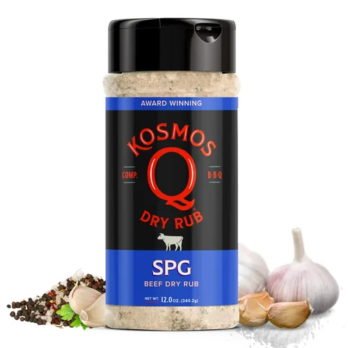 Kosmos Q SPG BBQ Dry Rub, regalo del día del padre para él, condimento de ajo con azúcar de caña orgánica, barbacoa para pechuga, bistec, pollo,