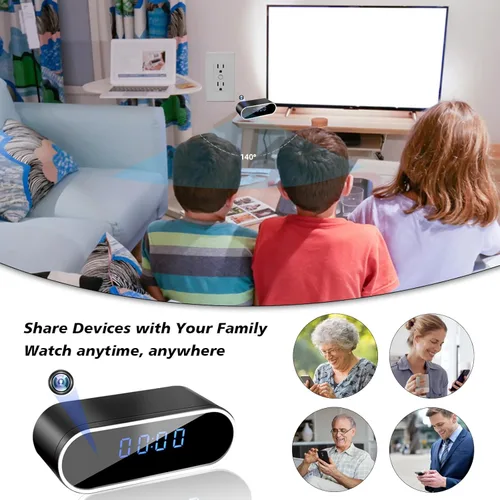 Miniatura 8 de NJINALW Cámara de reloj inteligente, WiFi HD 1080P Mini cámara inalámbrica con visión nocturna, detección de movimiento y visión remota, cámara