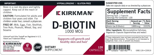 Miniatura 3 de d-Biotin 1000 mcg Cápsulas - Hypo - 120