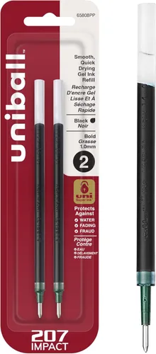 Miniatura 16 de Uniball Spectrum - Bolígrafos de gel retráctiles, punta media (0.028 in), tinta negra, paquete de 12 Negro