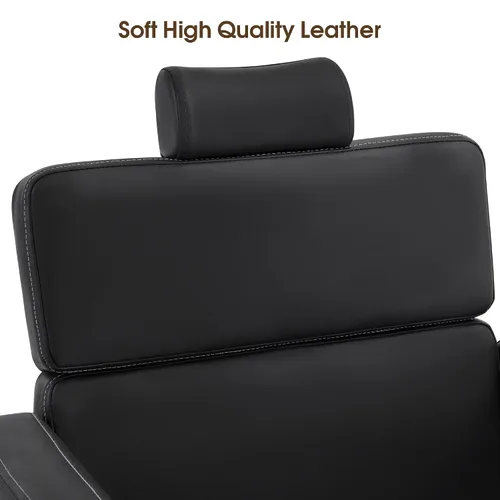Miniatura 5 de BarberPub Silla de peluquería hidráulica clásica reclinable, ajustable, estilo de salón de belleza, silla de spa 2065 (negro)