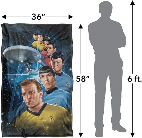 Miniatura 5 de Star Trek Among The Stars - Manta con licencia oficial de tacto sedoso, súper suave, 36 x 58 pulgadas
