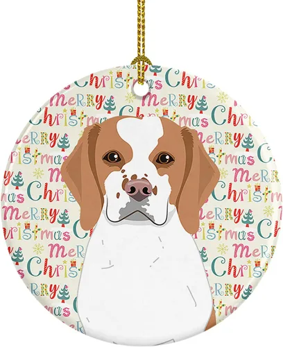 Miniatura 182 de Caroline's Treasures Bulldog Francés Azul de Navidad Adorno de Cerámica Decoraciones Colgantes para Árbol de Navidad para Hogar Navidad, Festividad