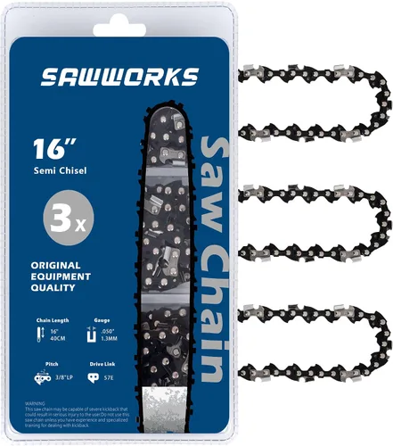 Miniatura 26 de Paquete de 3 cadenas de motosierra de 18 pulgadas, paso de 0.325", calibre de 0.058", 72 eslabones de transmisión para X-Cut S35G Husqvarna 543XP