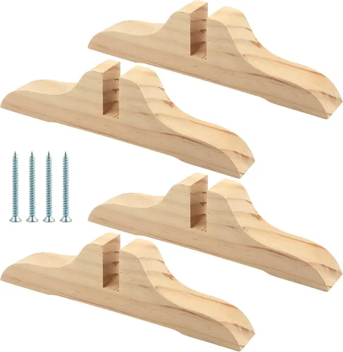 Miniatura 9 de CALIDAKA 4pcs plegable de madera divisor de habitación con tornillos, soporte de pantalla de privacidad pies partición para hotel oficina en casa