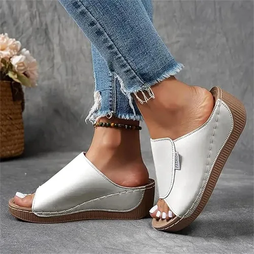 Miniatura 3 de Sandalias ortopédicas para mujer con soporte para el arco, cómodas sandalias ortopédicas de verano White