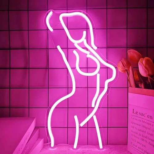 Letreros de neón para dama regulables, letreros de neón LED para dama, letrero decorativo, luces de neón para mujeres para dormitorio, bar, cueva de