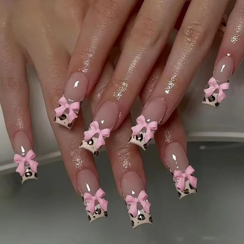Miniatura 15 de MISUD - Uñas postizas largas cuadradas con pegamento de Rojo Gótico y Negro, diseño cruzado gótico Y2K acrílico, 24 piezas