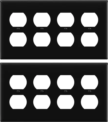 Miniatura 13 de enerlites Duplex placa de pared de salida, 1 – 4 Gang policarbonato, tamaño estándar, irrompible – Color Blanco..., Blanco
