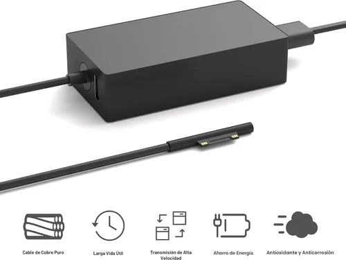Miniatura 4 de Cargador Surface Pro de 65 W compatible con Microsoft Surface Laptop 2 3, Surface Pro X 11 10 9 8 7 6 5 4 3, Surface Go 2 Go 3, Surface Book 1 2