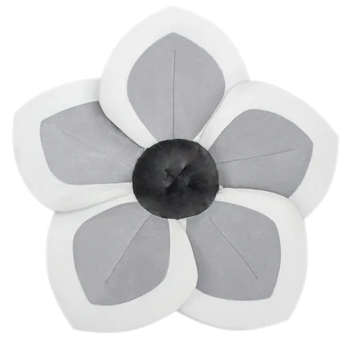 Baño del bebé - Cojín de baño del bebé de la flor Estera de la bañera infantil para la bañera del fregadero - Gris2