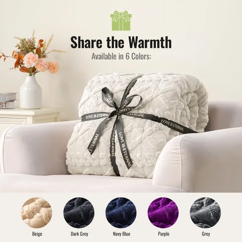 Miniatura 8 de Uttermara Manta con Peso para Adultos Tamaño Twin 12 libras 48x72 pulgadas, Manta con Peso de Sherpa Jacquard Suave de Doble Cara, Manta Gruesa