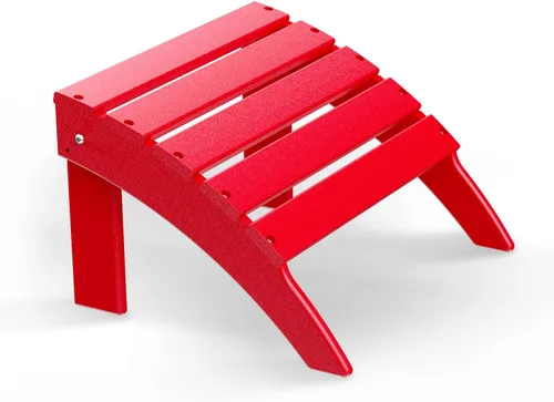Miniatura 19 de Briopaws Otomana Adirondack plegable, silla Adirondack de polietileno de alta densidad resistente a la intemperie, reposapiés de plástico para Blanco
