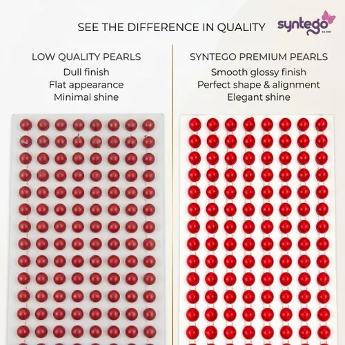 Miniatura 7 de Syntego 200 perlas autoadhesivas de 0.236 pulgadas (0.236 in), calcomanías de perlas con parte trasera plana para manualidades, álbumes de recortes