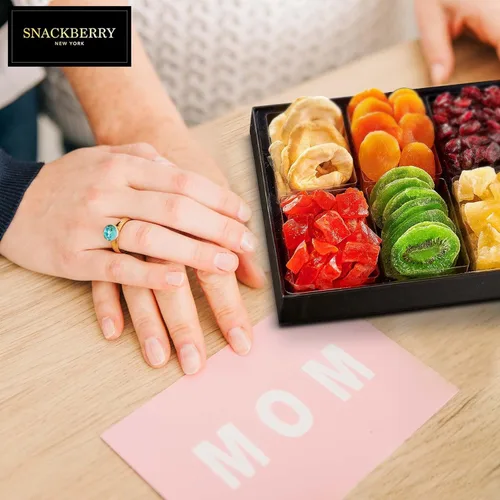 Miniatura 5 de Cesta de regalo de frutas secas, caja de aperitivos gourmet, en elegante caja de ventana con cajón, juego de regalo para Navidad, Año Nuevo, fiesta