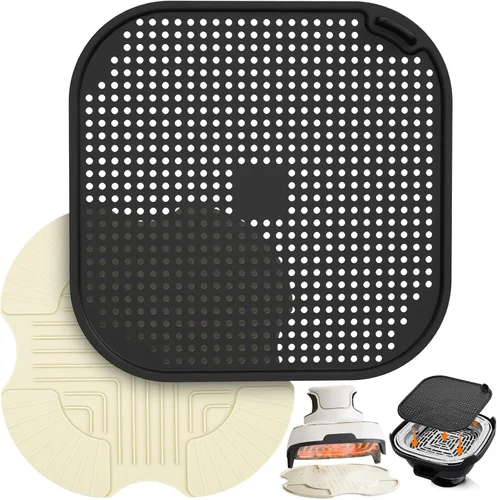 Miniatura 8 de 2 Piezas Salvamanteles de Silicona para Freidora de Aire y Protector contra Salpicaduras para Ninja Crispi, Alfombrilla Resistente al Calor