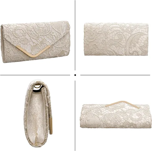 Miniatura 7 de Bolso de mano Larcenciel para mujer, bolso de lentejuelas brillante con cadena, bolso de noche con destellos para fiestas y graduaciones