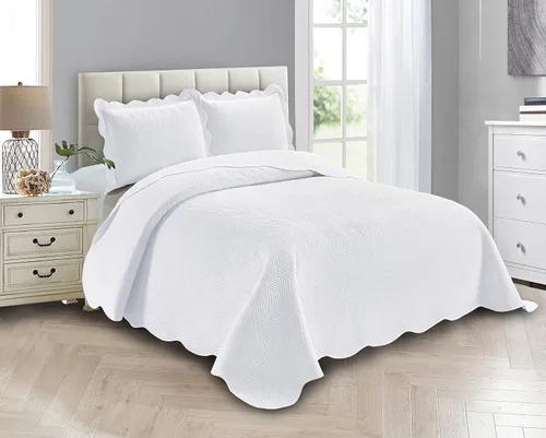 Miniatura 10 de Linen Plus Juego de Colcha y Cobertor de Lujo de Gran Tamaño con Relieve Color Verde Cazador Sólido Full/Queen Nuevo # Ashley