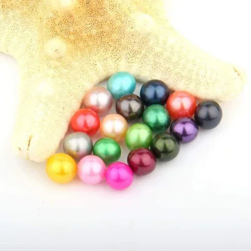 Miniatura 5 de 50 perlas de agua dulce cultivadas con diseño de ostras redondas de deseo, varios colores brillantes y significativos, ostras con perlas