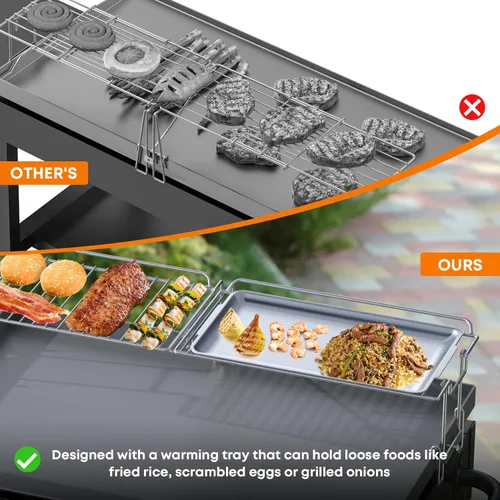 Miniatura 3 de Stanbroil Rejilla de Calentamiento y Bandeja para Parrilla Blackstone de 28" - Parrilla de Cocción Plegable, Accesorios de BBQ Compatibles