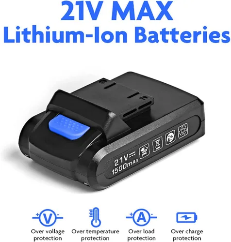 Miniatura 7 de Jar-Owl taladro inalámbrico de 21 V, par de 350 pulgadas/libra, velocidad variable de 0-1350 RPM, portabrocas sin llave de 10 mm y 3/8 pulg
