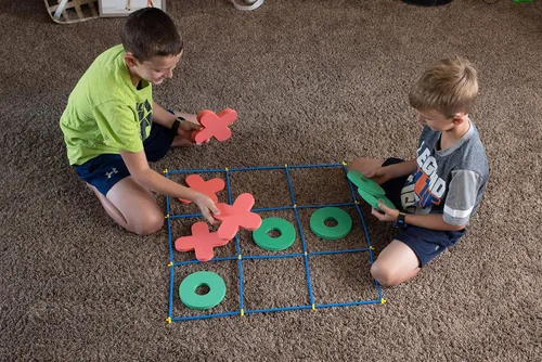 Miniatura 2 de RAINBOW TOYFROG Juego de Tic Tac Toe gigante, juegos grandes para interiores y exteriores, diversión en el patio trasero para niños y adultos, juego
