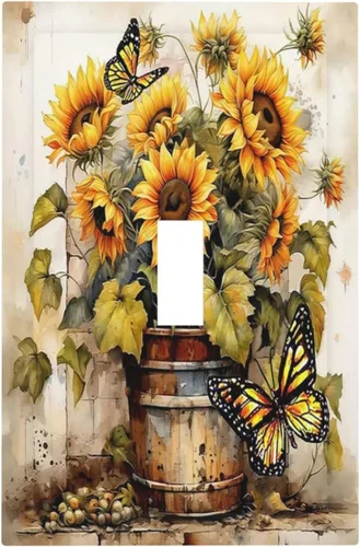 Miniatura 111 de Cubiertas Decorativas de Tomacorrientes Estilo Gótico Cuervo Flores Púrpuras 1 Gang Interruptor de Luz Simple Basculante Placa Cubierta Placas