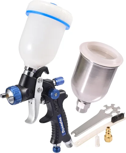 Dynastus Pistola de Pulverización de Aire HVLP de Retoque Compuesto Pulverizadora de Pintura para Detalle Automotriz Reparación Puntual, con Kits de