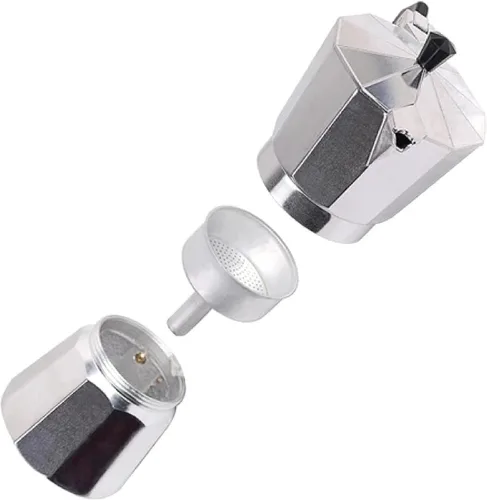 Miniatura 3 de Moka Pot - Cafetera y cafetera para estufa, cafetera italiana, cafetera Greca, cafeteras, plata (6 tazas)