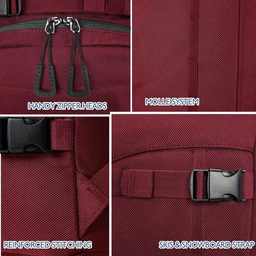 Miniatura 6 de Unigear - Mochila para botas de esquí para casco 50L/70L, lentes de protección, guantes, esquís, snowboard y accesorios Rojo