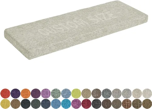 Miniatura 14 de Cojín de banco de tamaño personalizado, 30 colores, cojín de asiento de ventana panorámica, espuma gruesa de tapicería de 1.18 pulgadas, 1.97
