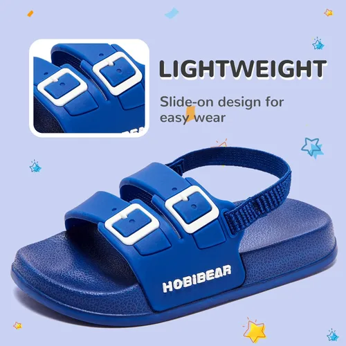 Miniatura 2 de HOBIBEAR Sandalias para niños y niñas, zapatos planos con punta cerrada, zapatos de agua para niños, zapatos de playa de verano (bebéniño pequeño)