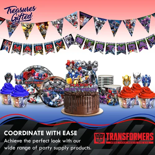 Miniatura 6 de Treasures Gifted Servilletas Transformers con licencia oficial – Servilletas de fiesta de transformadores de 16 quilates – Suministros para fiesta