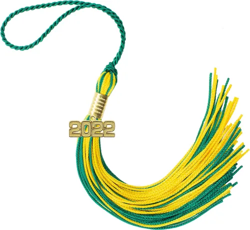 Miniatura 738 de Borla de graduación Aqua 2022, todos los colores escolares disponibles, fabricada en Estados Unidos