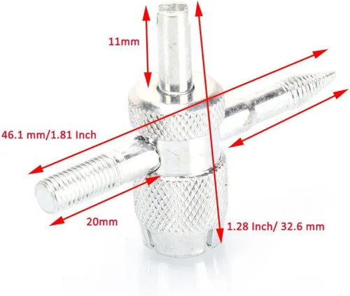 Miniatura 3 de Paquete de 5 herramientas de extracción de válvulas de neumáticos, 4 en 1, removedor de núcleo de neumático, multifuncional, llave universal de 4