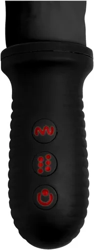 Miniatura 3 de Consolador vibratorio y empujador automático con mango 8X - negro