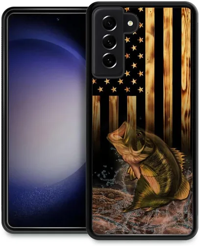 Miniatura 24 de DJSOK Funda compatible con Samsung Galaxy S22 Ultra, diseño con patrón de parachoques trasero, esquinas reforzadas contra arañazos, esquinas Bandera