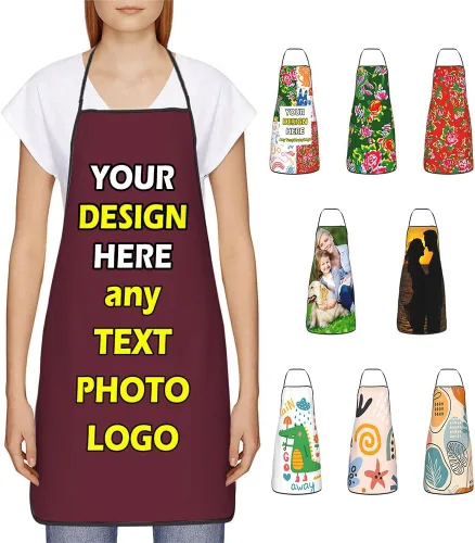 Miniatura 43 de Delantales impermeables personalizados para diseñar tu propia foto logotipo texto para cocinar hornear 28.3 x 20.4 pulgadas