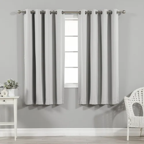 Miniatura 27 de Best Home Fashion Cortinas opacas con aislamiento térmico, ojales de acero inoxidable y níquel, color rosa bebé, 52 pulgadas de ancho x 63 pulgadas