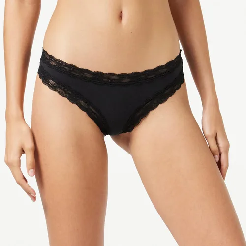 Miniatura 2 de Iris Lilly Womens Cotton and Lace Thong Underwear Pack of 5