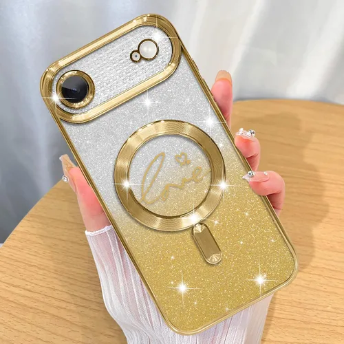 Miniatura 71 de ZIYE Funda Magnética Diseñada para iPhone 11 Funda con Purpurina Plateado de Lujo Corazón de Amor Compatible con MagSafe Funda Transparente