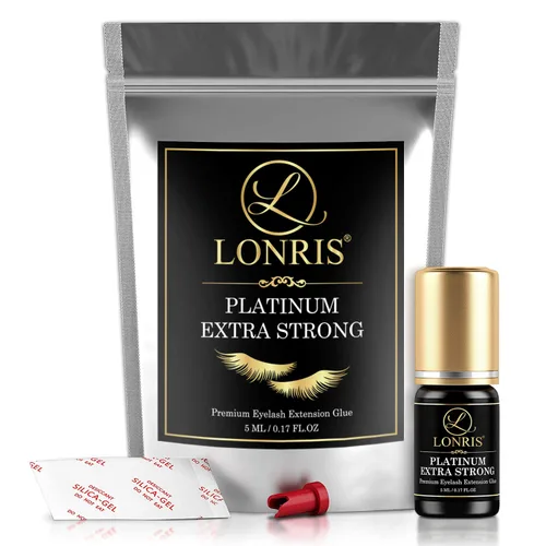 Miniatura 5 de 8-9 semanas de retención/pegamento de extensión de pestañas de volumen/Platinum Extra Strong LONRIS Lash / 0.5-1 segundo tiempo de secado/unión